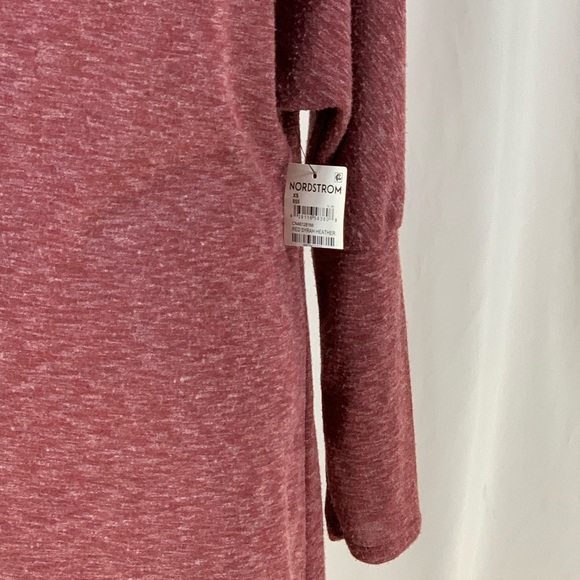 Caslon Long Sleeve Knit Faux Wrap Midi Dress - Red Heather - size XSmall - Picture 5 of 9